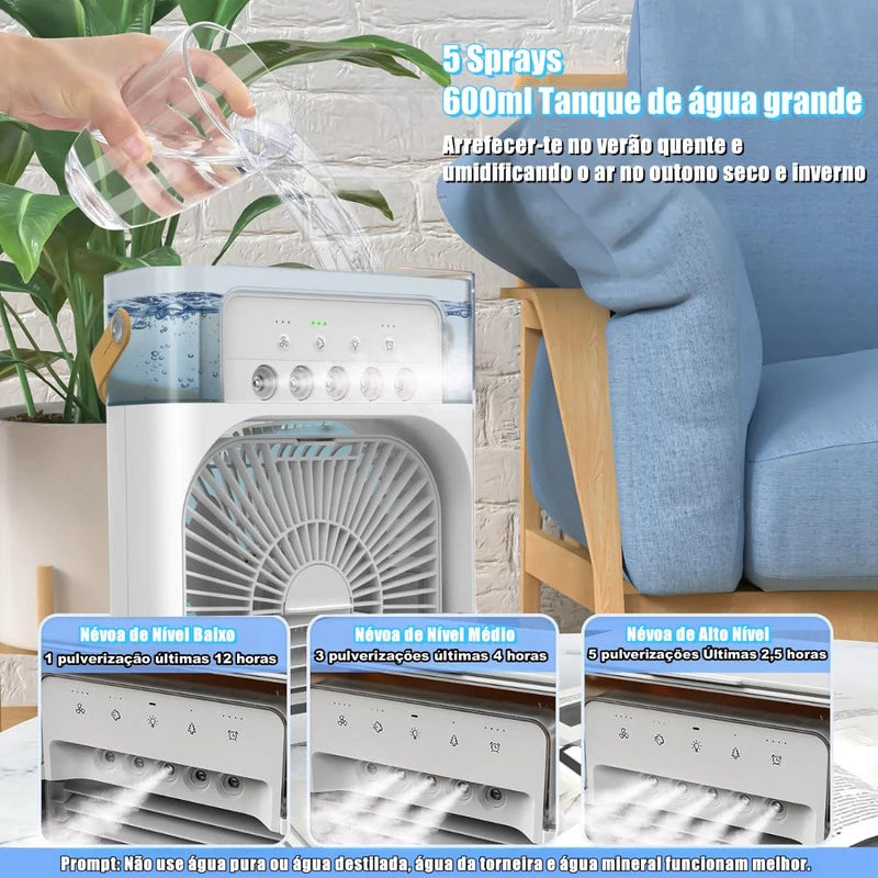 Mini fan air cooler with five holes Small air conditioner, portable humidifier Small cooling fan Refrigeration